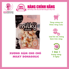 Xương gặm cho chó Milky Chew Dogaholic bổ sung canxi làm sạch răng túi 200g dạng que