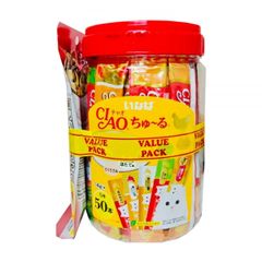 Sốt dinh dưỡng cho mèo Ciao Churu 14gx50gói Nắp vàng TSC-12T