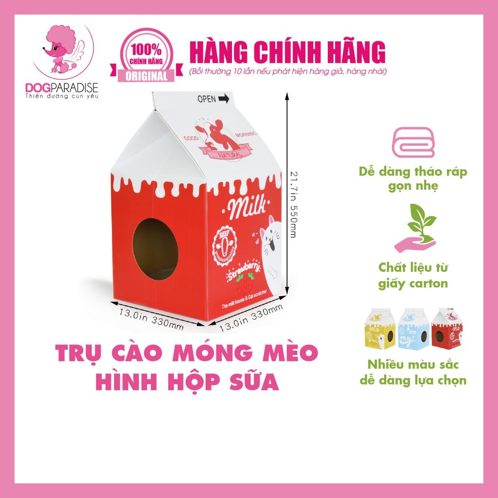 Trụ cào móng hộp sữa - màu xanh - ICLE