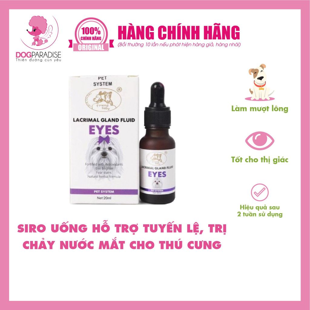 Siro chống chảy nước mắt cho chó Lacrimal Gland Fluid EYES PET SYSTEM