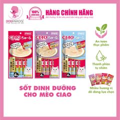 Sốt dinh dưỡng cho mèo vị cá ngừ và cá hồi CIAO churu 14gx4gói