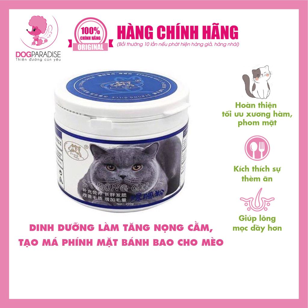 Dinh dưỡng làm tăng nọng cằm, tạo má phính mặt bánh bao cho mèo - Strong Gills