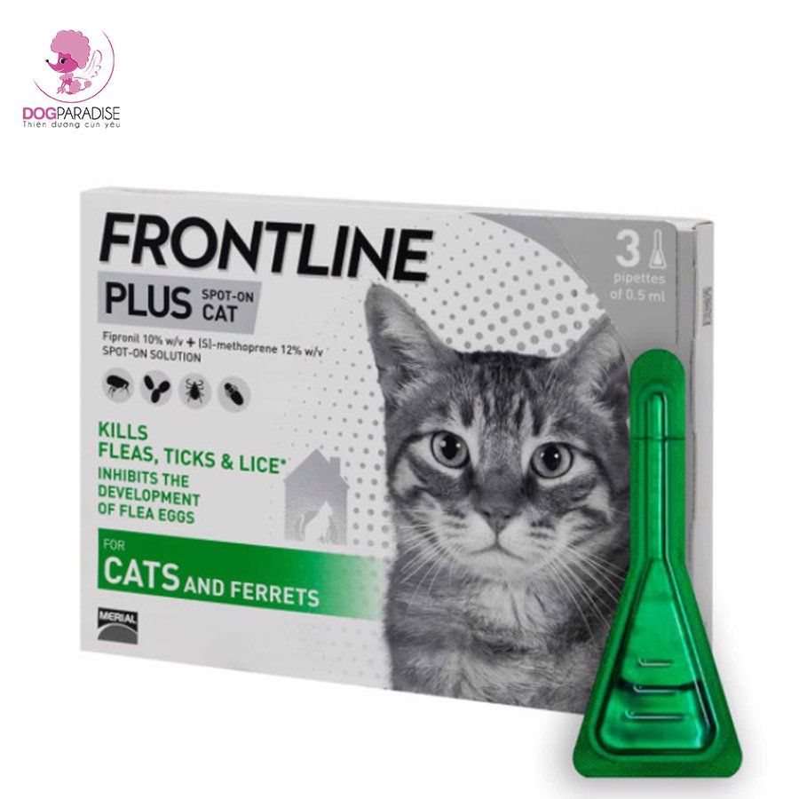 Tuýp nhỏ gáy, loại bỏ bọ chét, rận, ve cho mèo FRONTLINE PLUS CAT