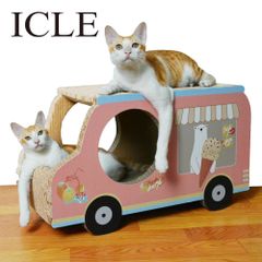 Trụ cào móng xe kem cho mèo - màu hồng - ICLE