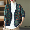 AK0263-Áo Khoác Len Cotton Cardigan Retro Văn Học