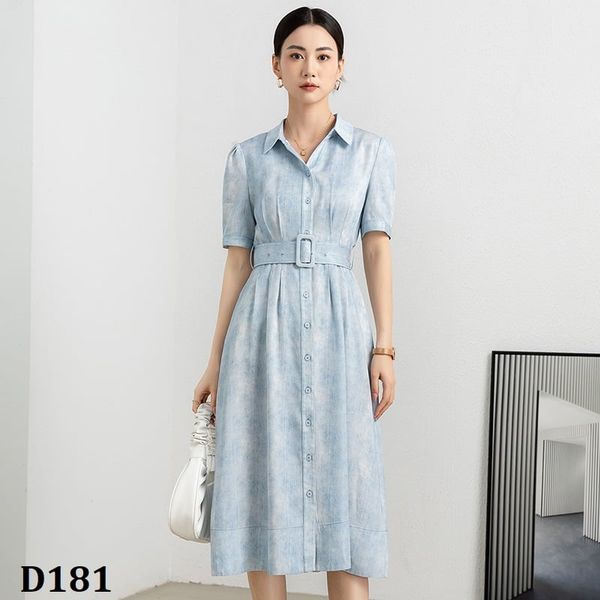  D181-Đầm Lụa Tencel Denim Khí Chất 