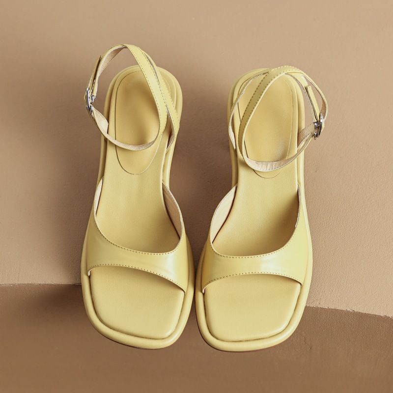  G093-Giày Sandal Da Thật  Quai Vòng 