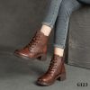 G123-Giày Boots Khóa Kéo Cột Dây