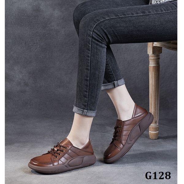  G128-Giày Da Thật Retro Chic Hongkong Style 