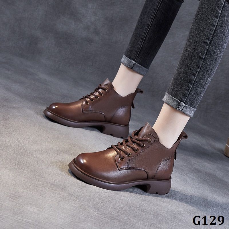  G129-Giày Boots Martin Cột Dây 