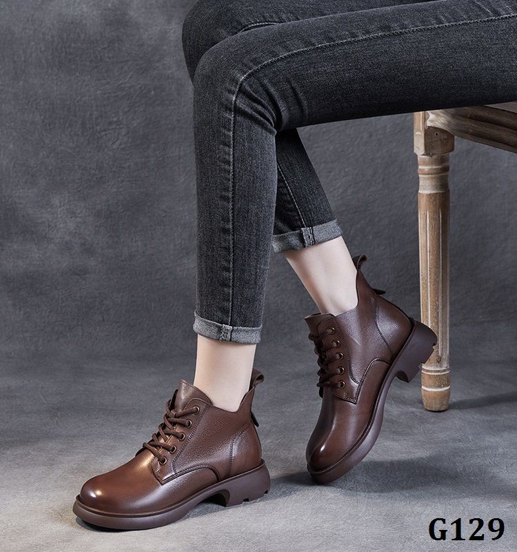  G129-Giày Boots Martin Cột Dây 