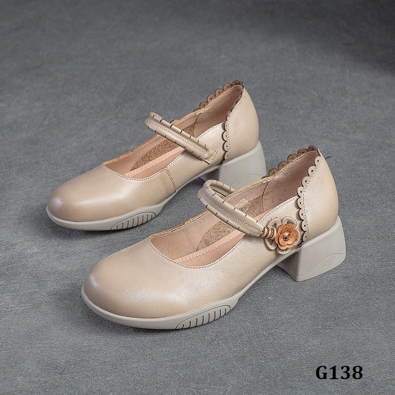  G138-Giày Retro Viền Hoa 