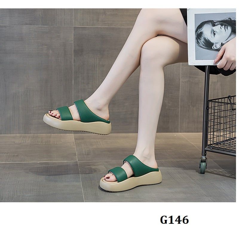  G146-Giày Dép Da Thật Quai Ngang Năng Động 