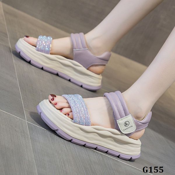  G155-Sandal Quai Ngang Đính Đá 