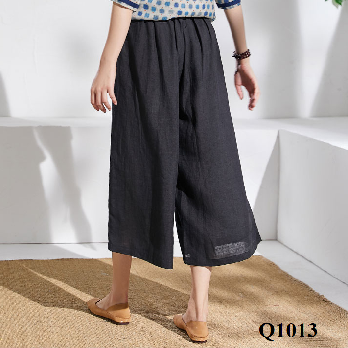  Q1013-Quần Linen Chân Rộng 