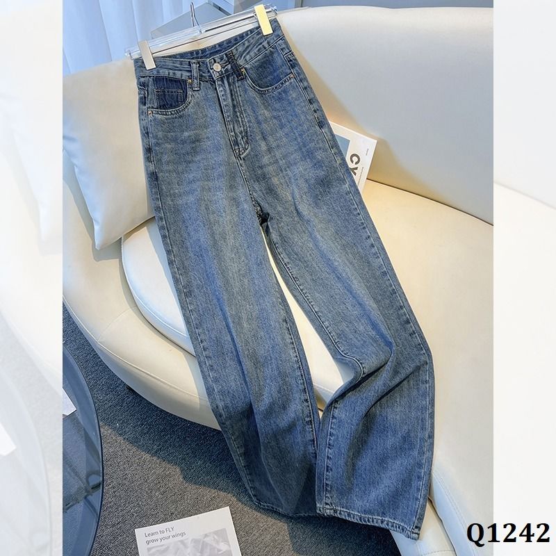  Q1342-Quần Jeans Ống Rộng Túi Độc Lạ 