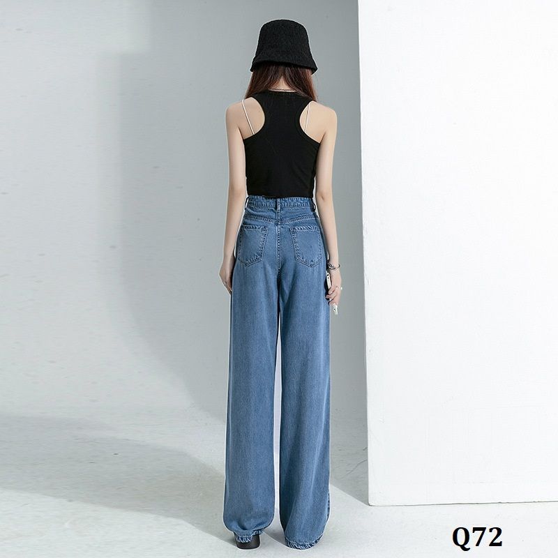  Q72-Quần Jeans Lụa Ly Giữa Ghép Nối Nghệ Thuật 