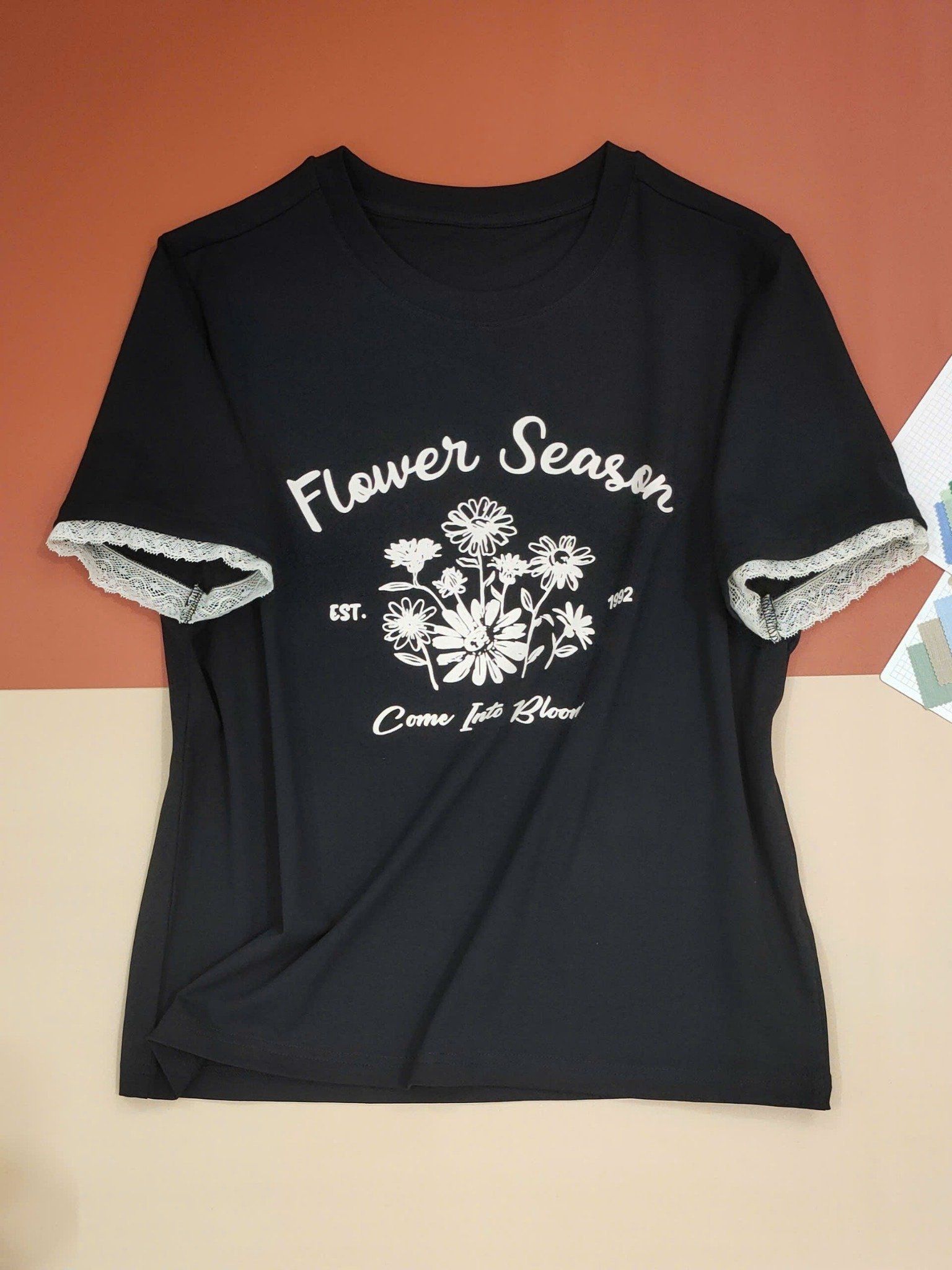 AT12-Áo Thun Cotton Tay Viền Ren