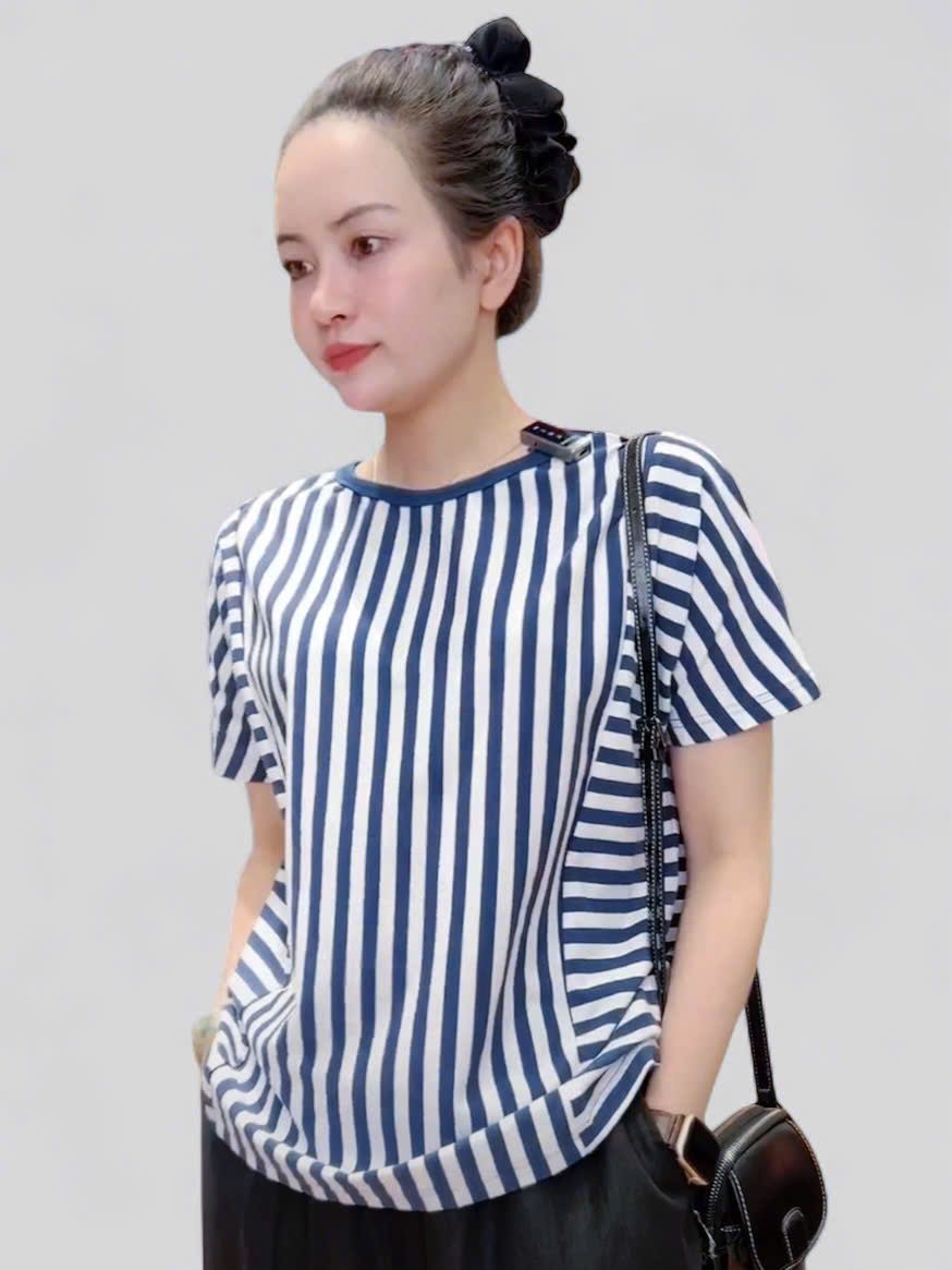 AT36-Áo Thun Sọc Form Rộng