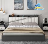 Giường ngủ gỗ đầu giường bọc nệm đa năng - SG91