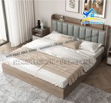Giường ngủ gỗ đầu giường bọc nệm đa năng - SG91
