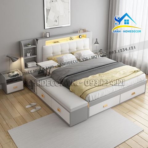 Giường ngủ bọc nệm có bậc tiện nghi - SG85