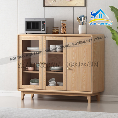 Tủ nhà bếp gỗ MDF phủ Venneer sồi cao cấp - STB147