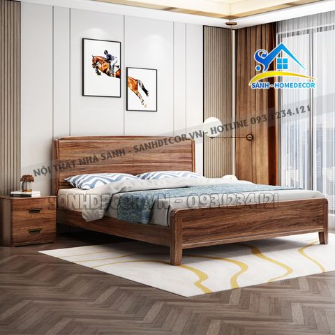 Giường ngủ gỗ MDF phủ veneer cao cấp - SG84