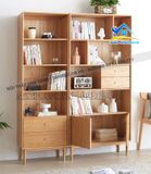 Tủ sách gỗ MDF phủ veneer cao cấp - TS38