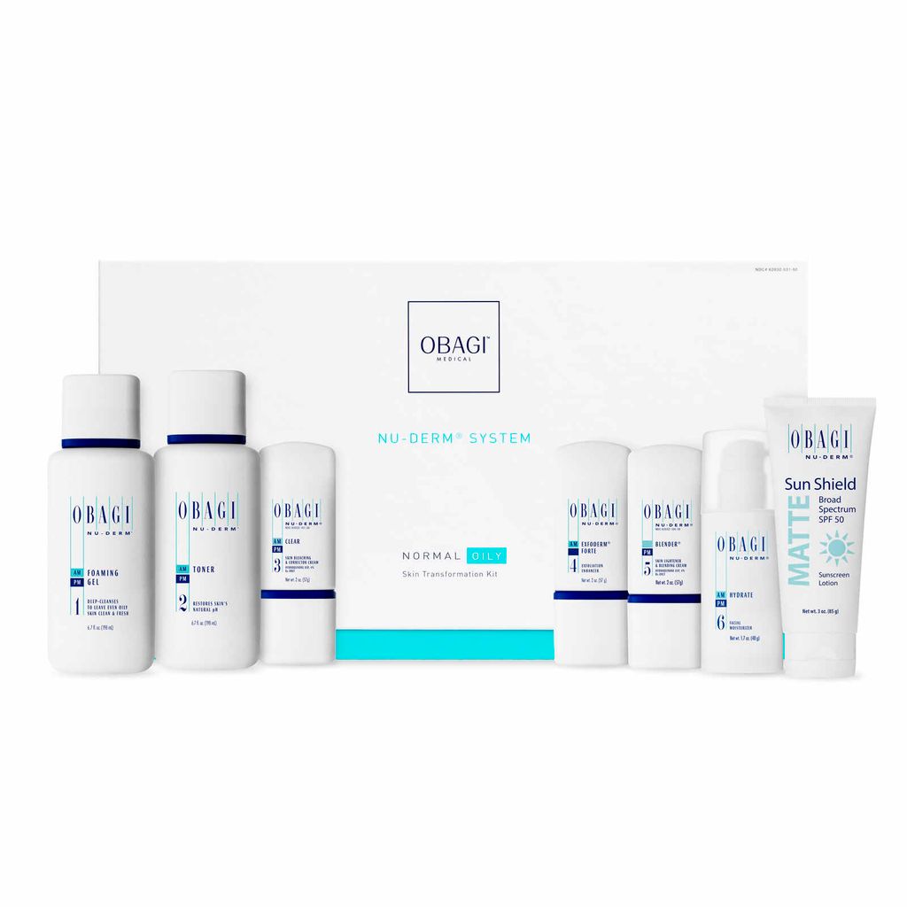 Bộ trắng sáng da, mờ nám cho da dầu Obagi Nu-Derm System - Normal to Oily