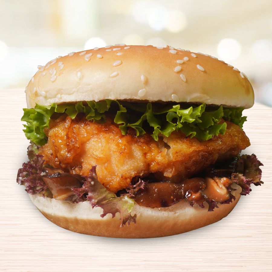 Burger gà nấm