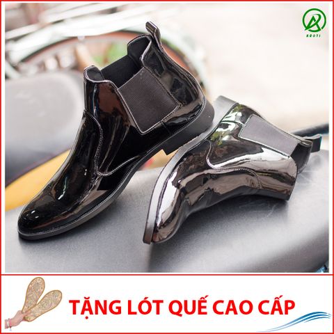 Giày Boot Nam Cổ Chun Da Bóng Màu Đen Sang Trọng Và Phong Cách - CB520(LQ)-BONGCHUN