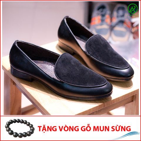 Giày Lười Nam Đẹp Đế Khâu Viền Da Trơn Mặt Giày Da Búc Màu Đen Rất Sang Trọng - M430(GM)
