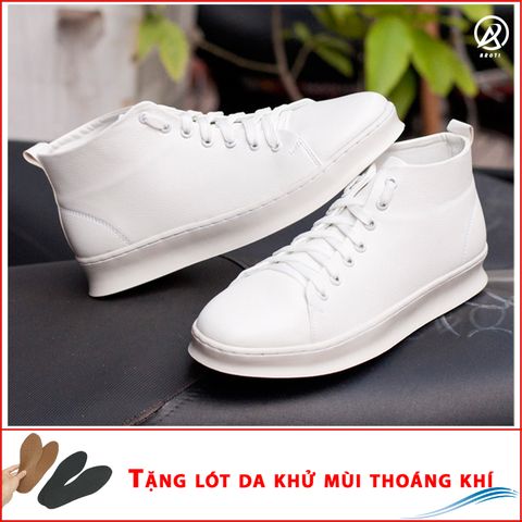 Giày Thể Thao Nam Cổ Lửng Màu Trắng Đế Khâu Chắc Chắn Rất Năng Động - T447-TRANG-L
