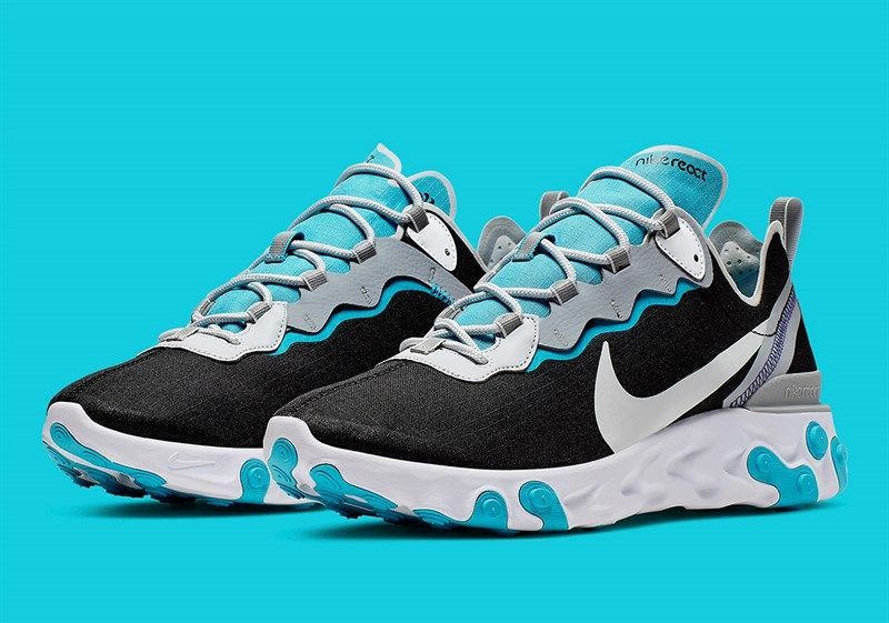 Nike React Element 55 Black Silver Turquoise