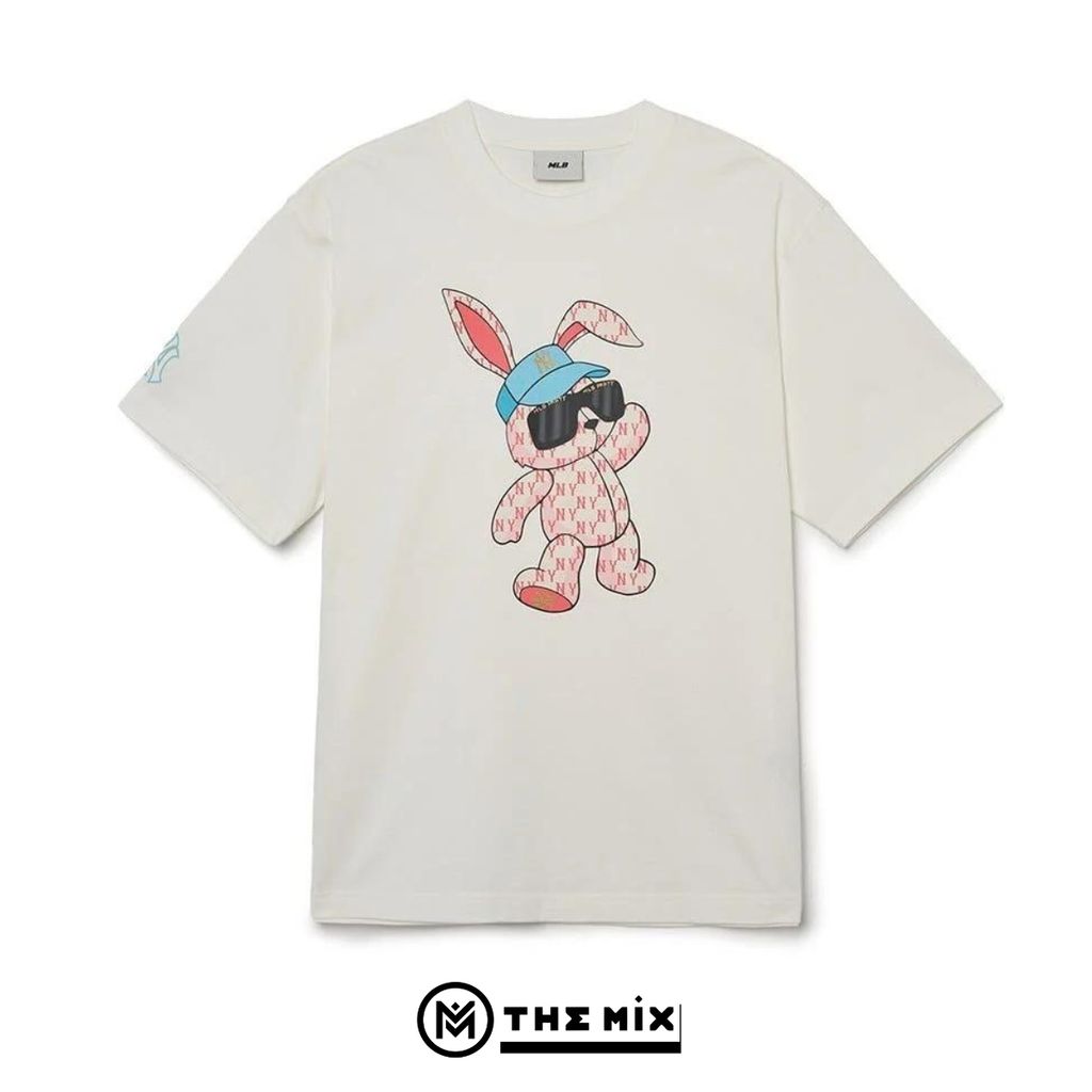 Áo MLB T-Shirt NY Bear Monogram Dance White_3ATSQ0131-50CRS