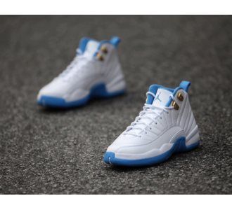 Giày Air Jordan 12 GS White University Blue Melo