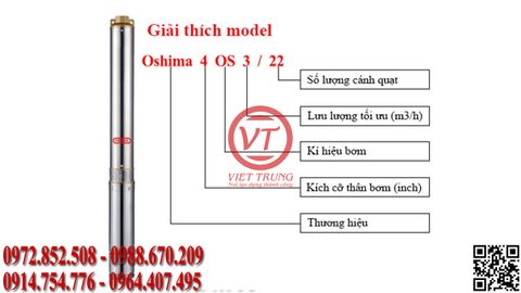 Bơm hỏa tiễn Oshima 4OS3/22 2HP (VT-BNO14)