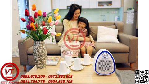 Quạt sưởi gốm Ceramic mini FujiE CH-202 Blue(VT-MS24) - Màu trắng viền xanh nước biển