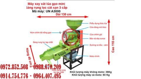 Máy Xay Xát Gạo Đa Năng (VT-MXX22)