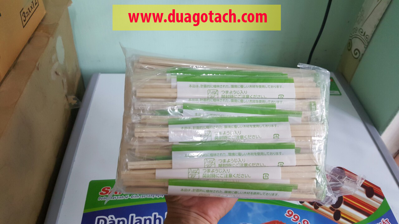Đũa gỗ tách bồ đề xuất khẩu Nhật Bản bọc màng OPP - Thùng 4000 đôi