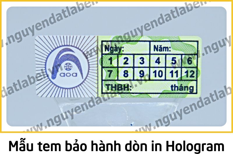 Tem Bảo Hành Dòn - Dẽo Vỡ In Hologram