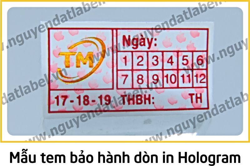 Tem Bảo Hành Dòn - Dẽo Vỡ In Hologram