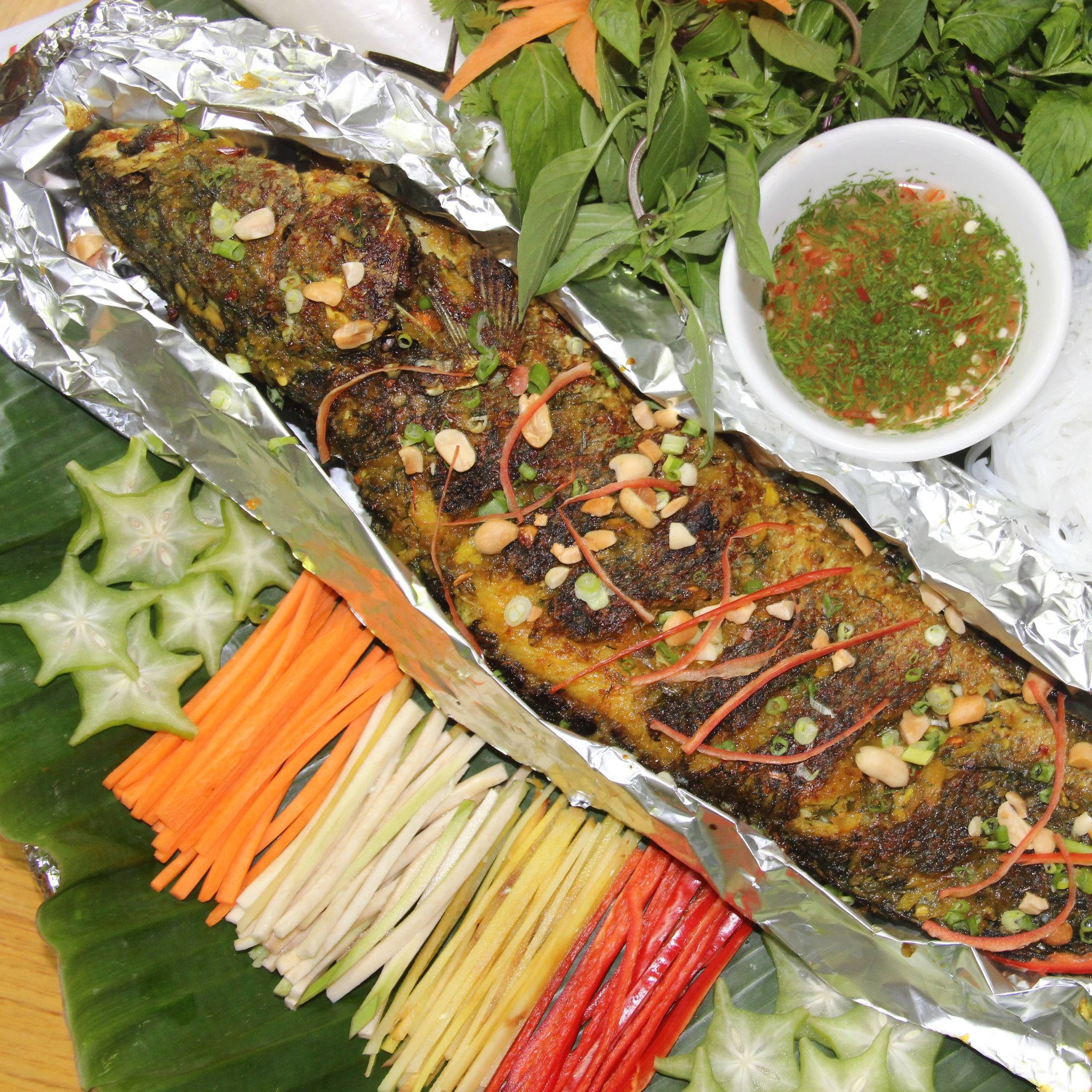 ca qua nuong cuon banh trang