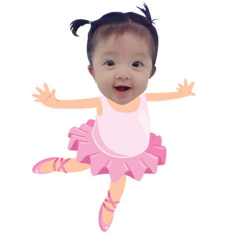  Chibi bé múa ballet - mẫu 2 