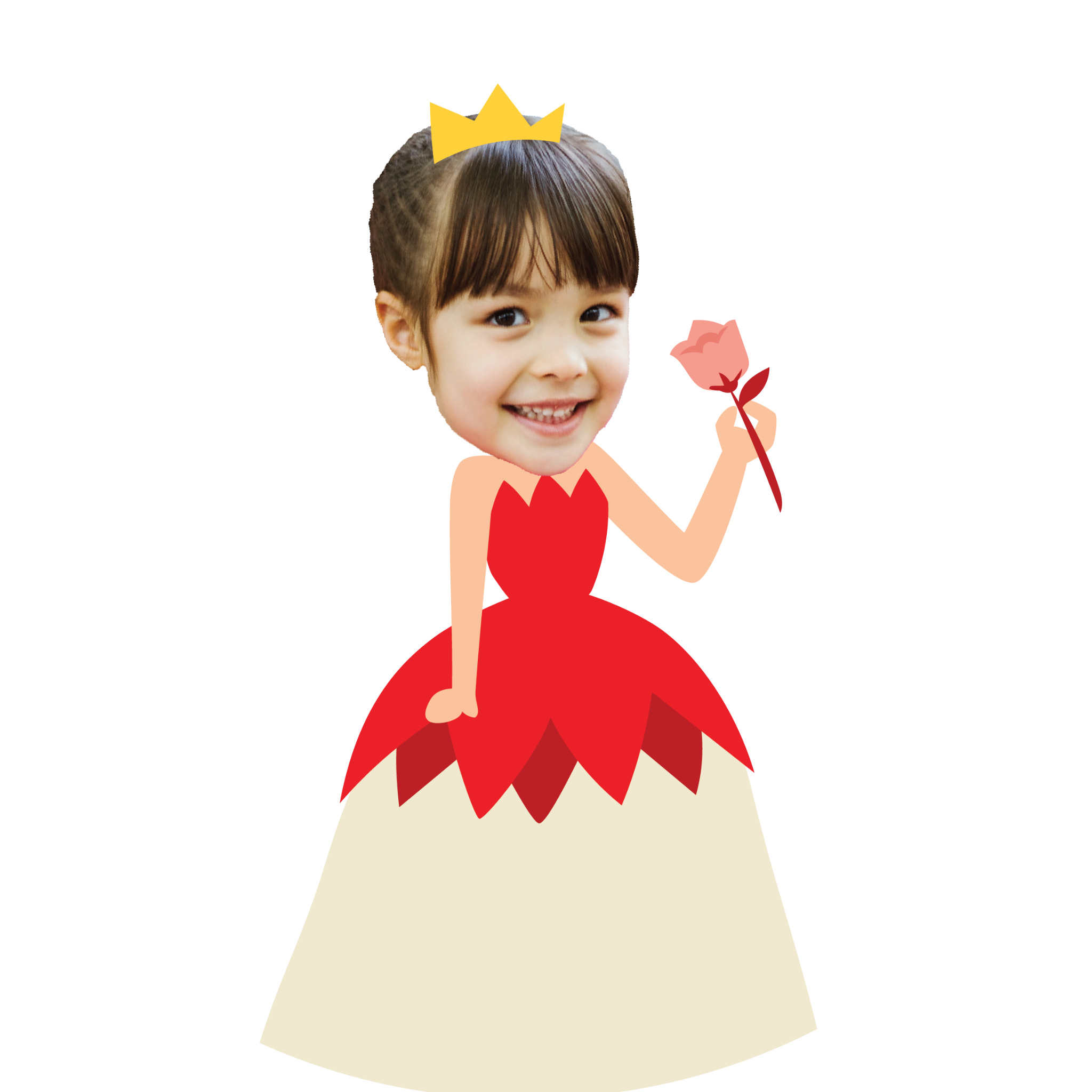 Chibi công chúa đầm đỏ - mẫu 2