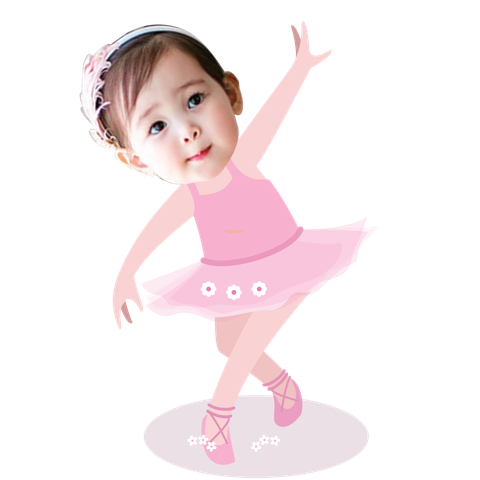  Chibi bé múa ballet - mẫu 1 