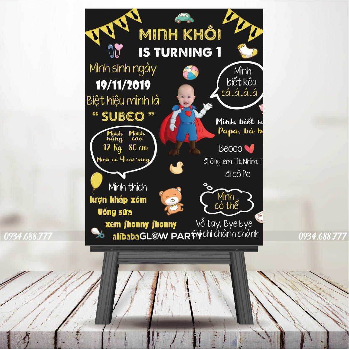 Bảng thông tin của bé - In hình chibi