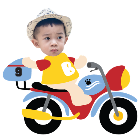  Chibi Racing Boy Lái xe máy - mẫu 1 