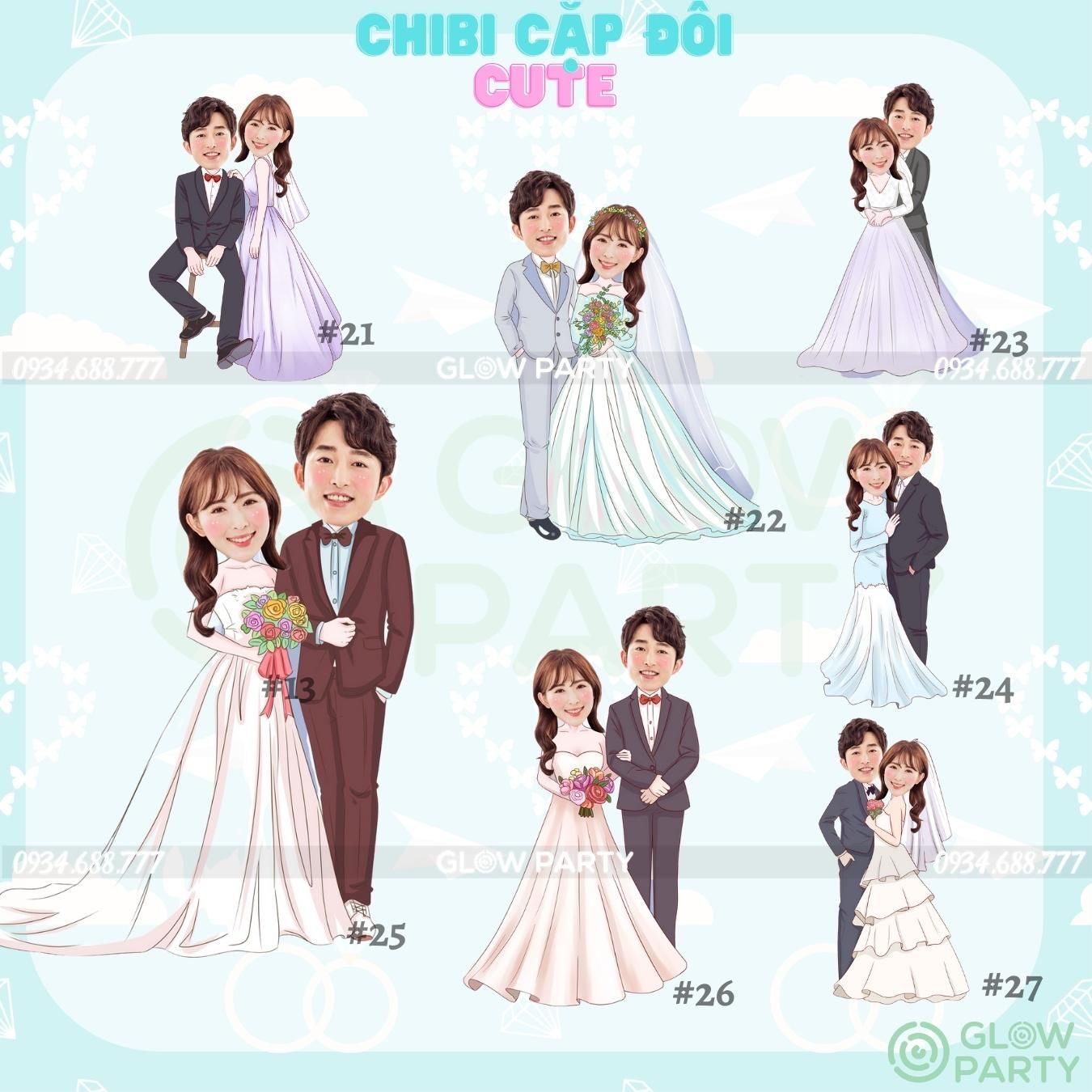 Chibi cưới - set 1 (chọn mẫu)